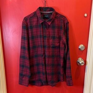 Classic Red and Black Plaid Men's Shirt